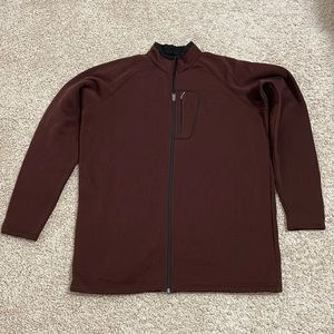 EUC Columbia Men’s Zip Up Solid Burgundy/Black Accents Sweater Size XXL Tall